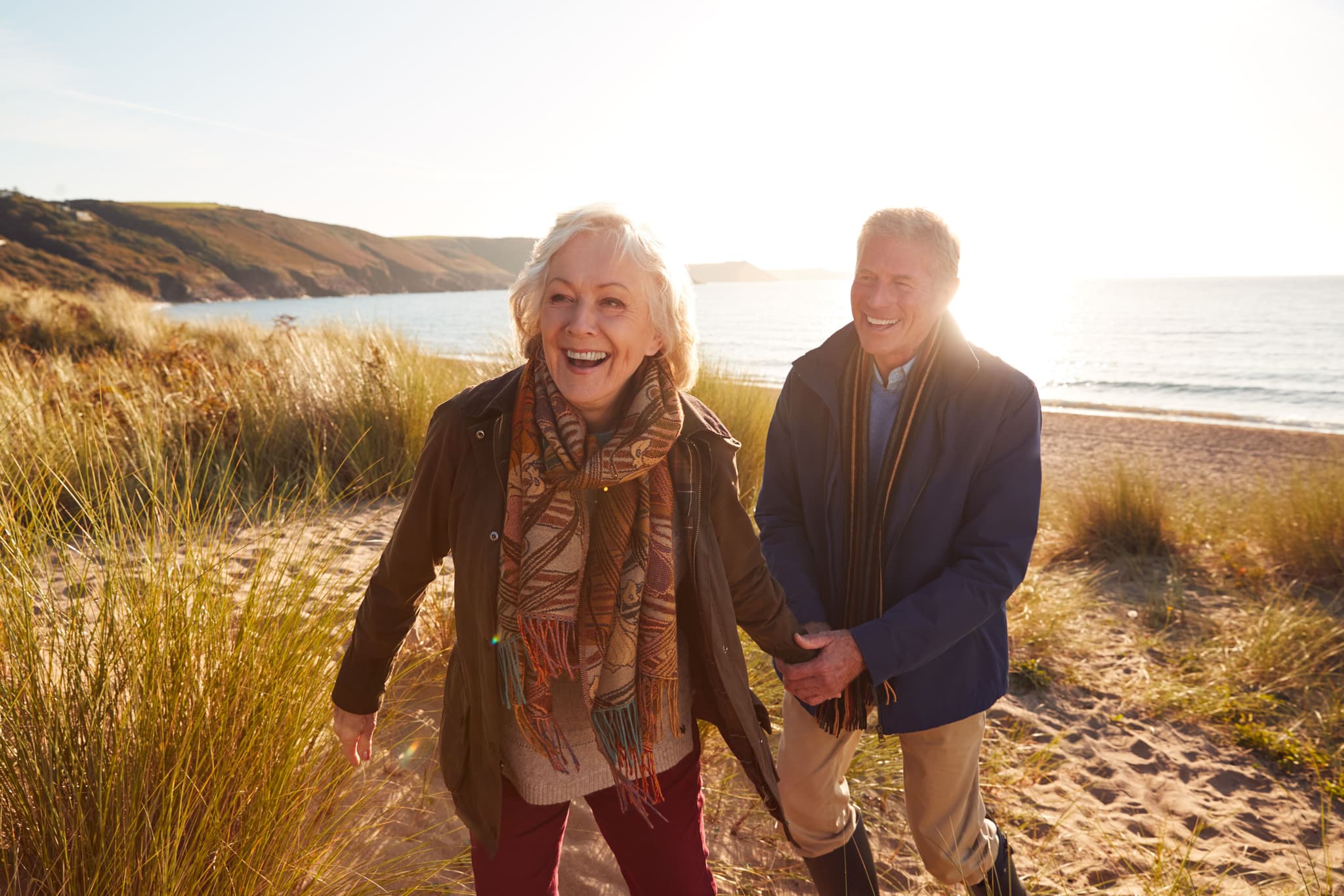 Elderly couple at the beach