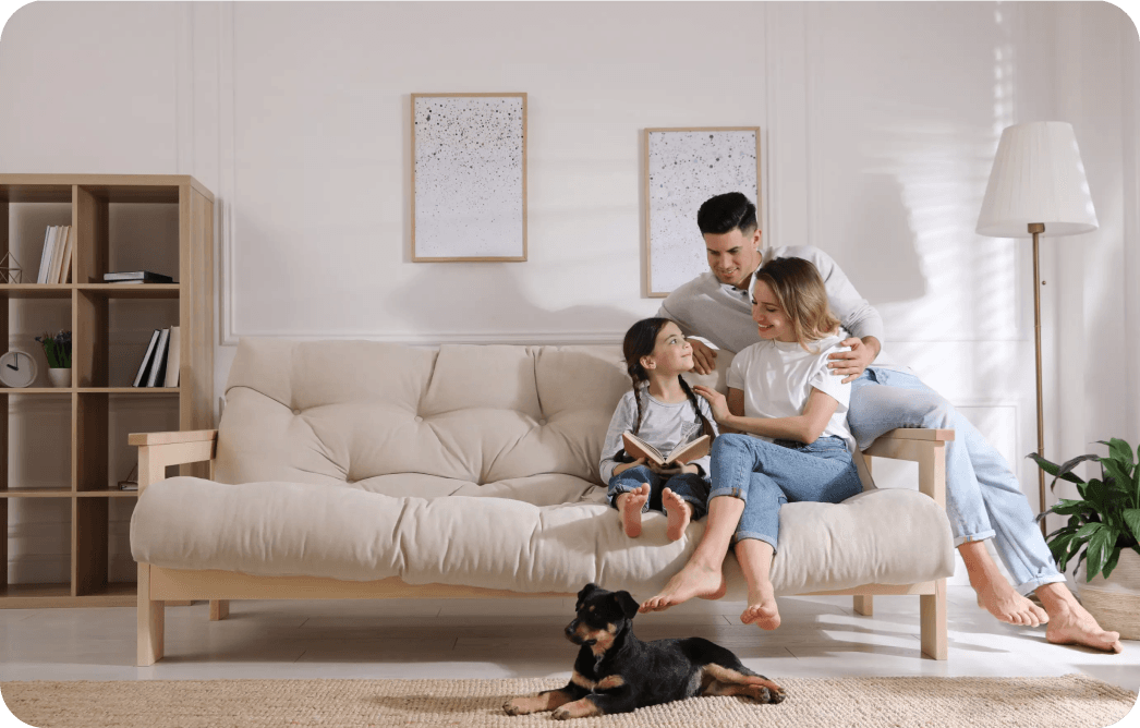 image of a family at home