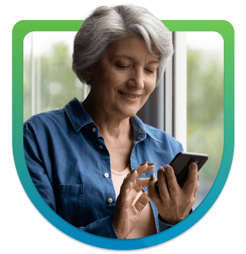 Image of a lady using a phone